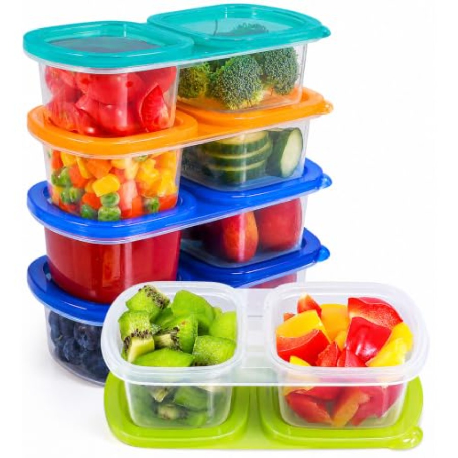Food Packed Snacks - 5-Pack Reusable Snack Containers with Lids