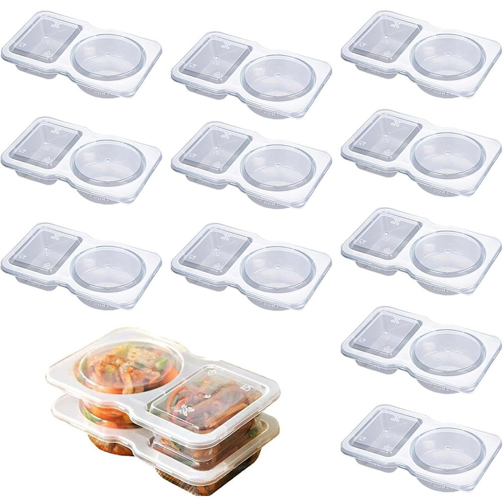 2-compartment Disposable Clear - огляд і ціна Food Packed Snacks
