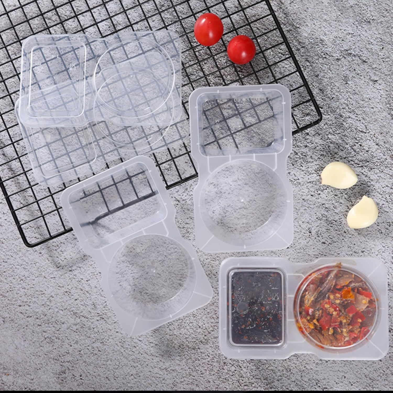2-compartment Disposable Clear - огляд і ціна Food Packed Snacks