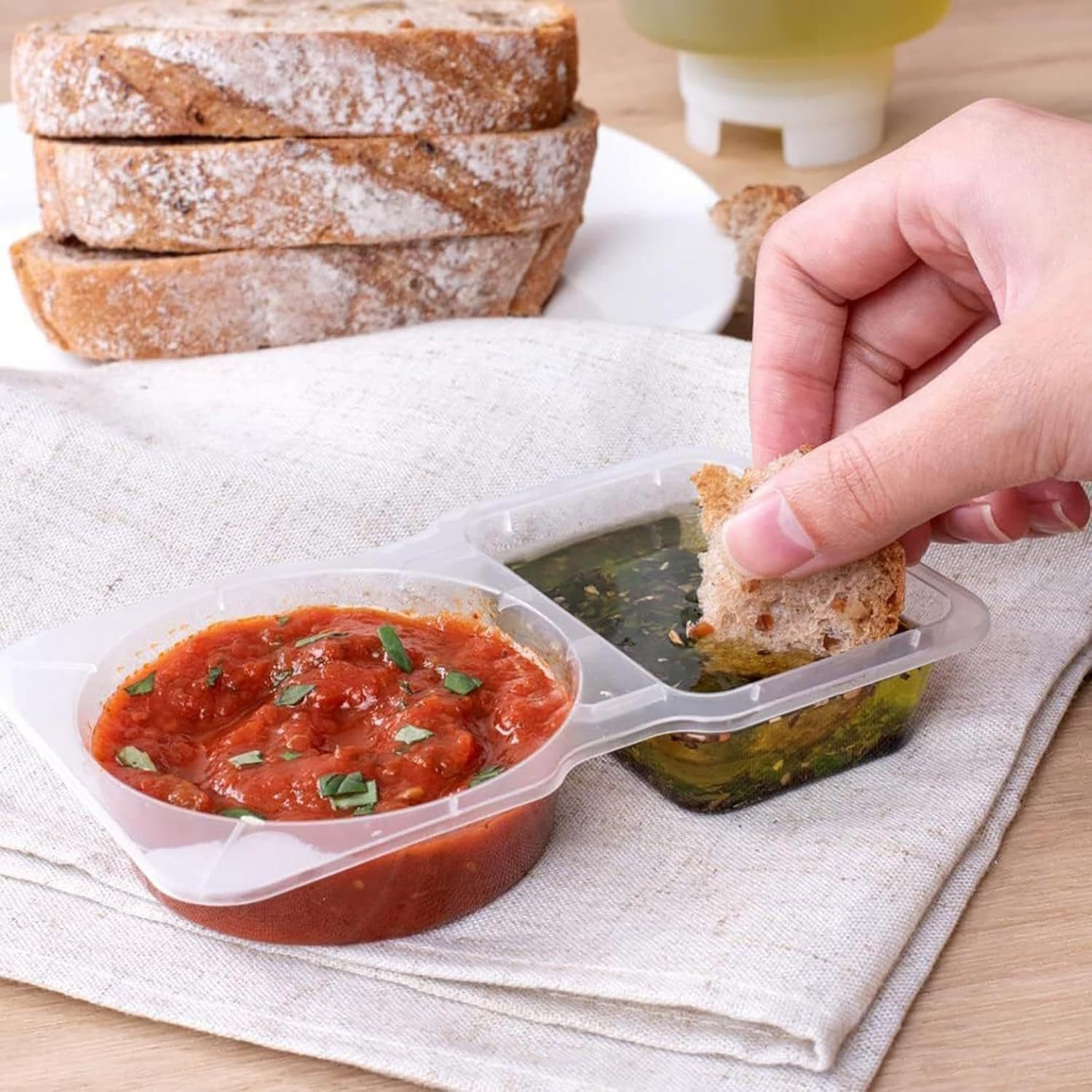 2-compartment Disposable Clear - огляд і ціна Food Packed Snacks