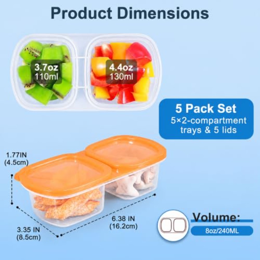 5-Pack Reusable Snack Containe - огляд і ціна Food Packed Snacks